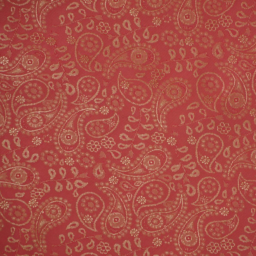 Futterstoff Paisley Viskosemix koralle gelb